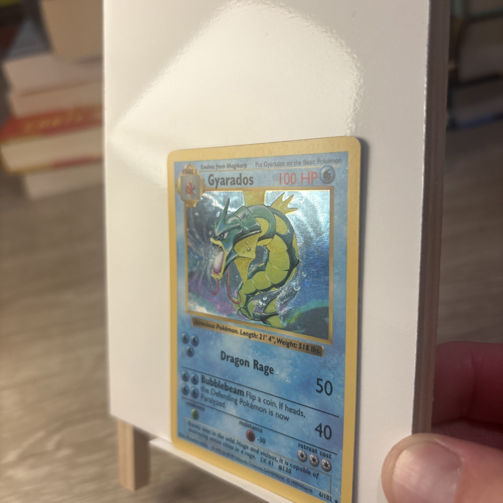 Gyarados SHADOWLESS Base Set Holo Rare Card 6/102 LP Vintage Pokémon TCG