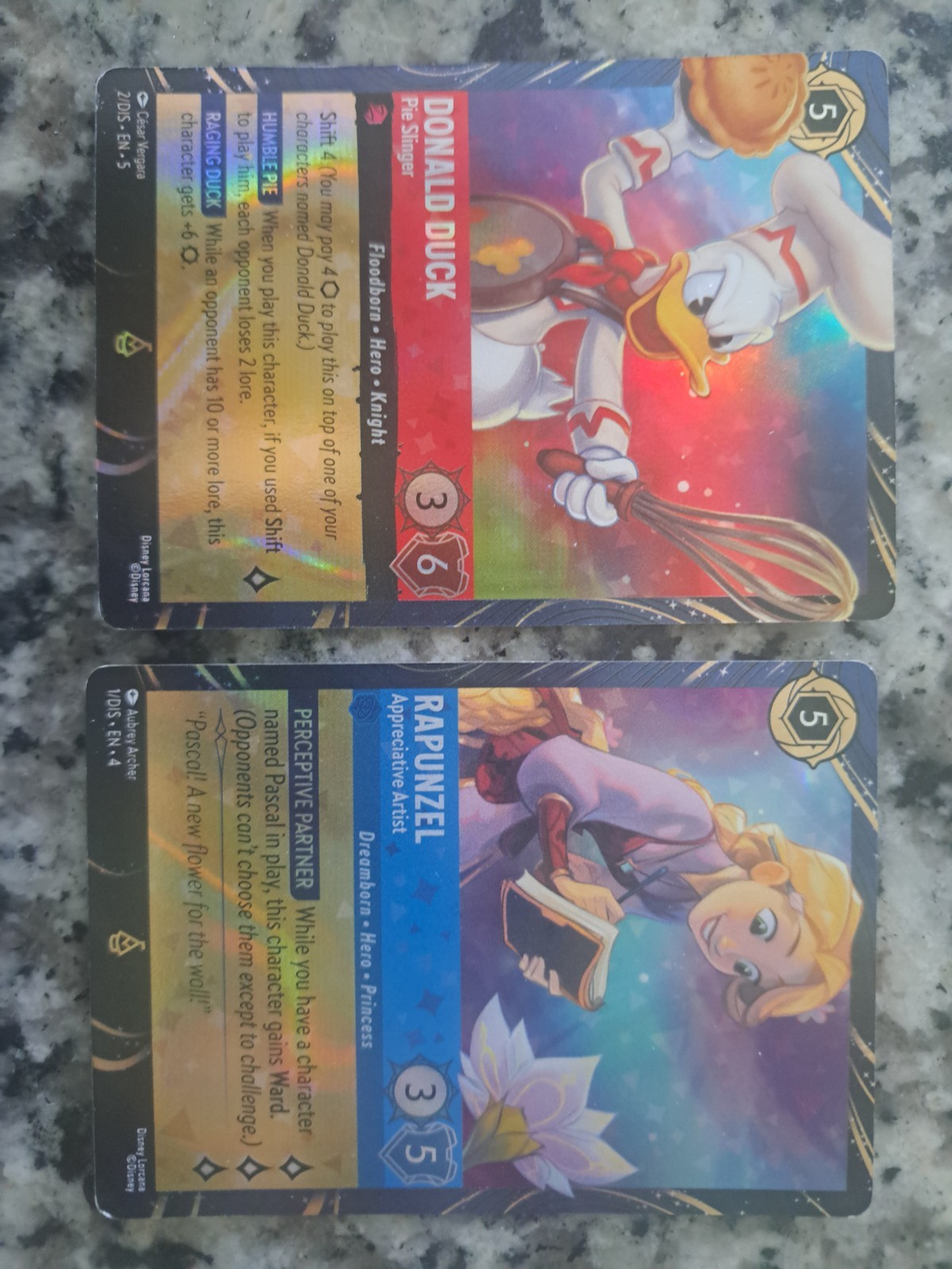 Disney Lorcana Magical Places Epcot 2026 Rapunzel And Donald Duck Promo Set Of 2