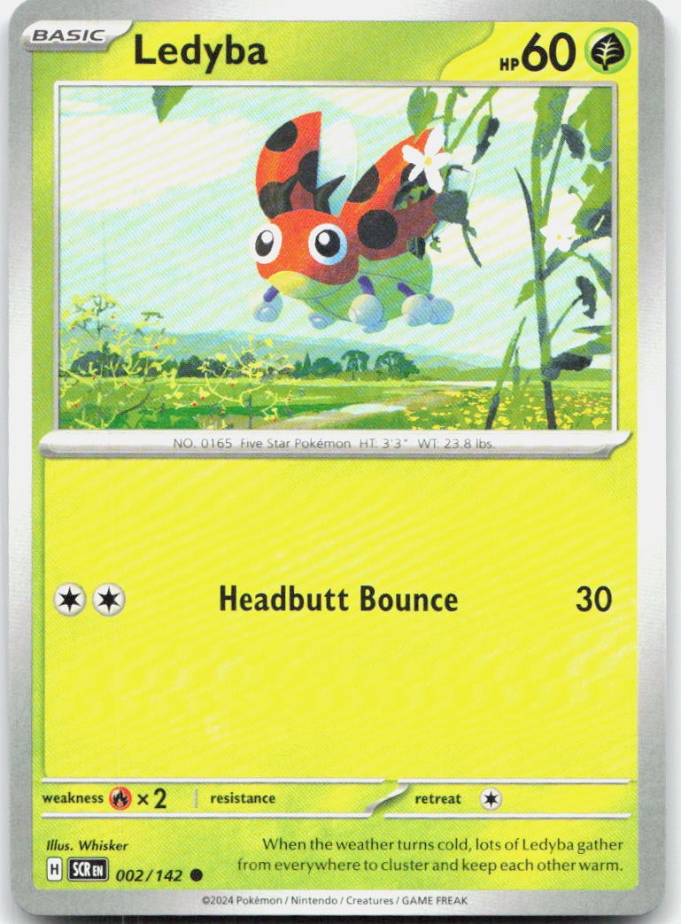 Ledyba 2/142 Common Stellar Crown Pokemon Near Mint