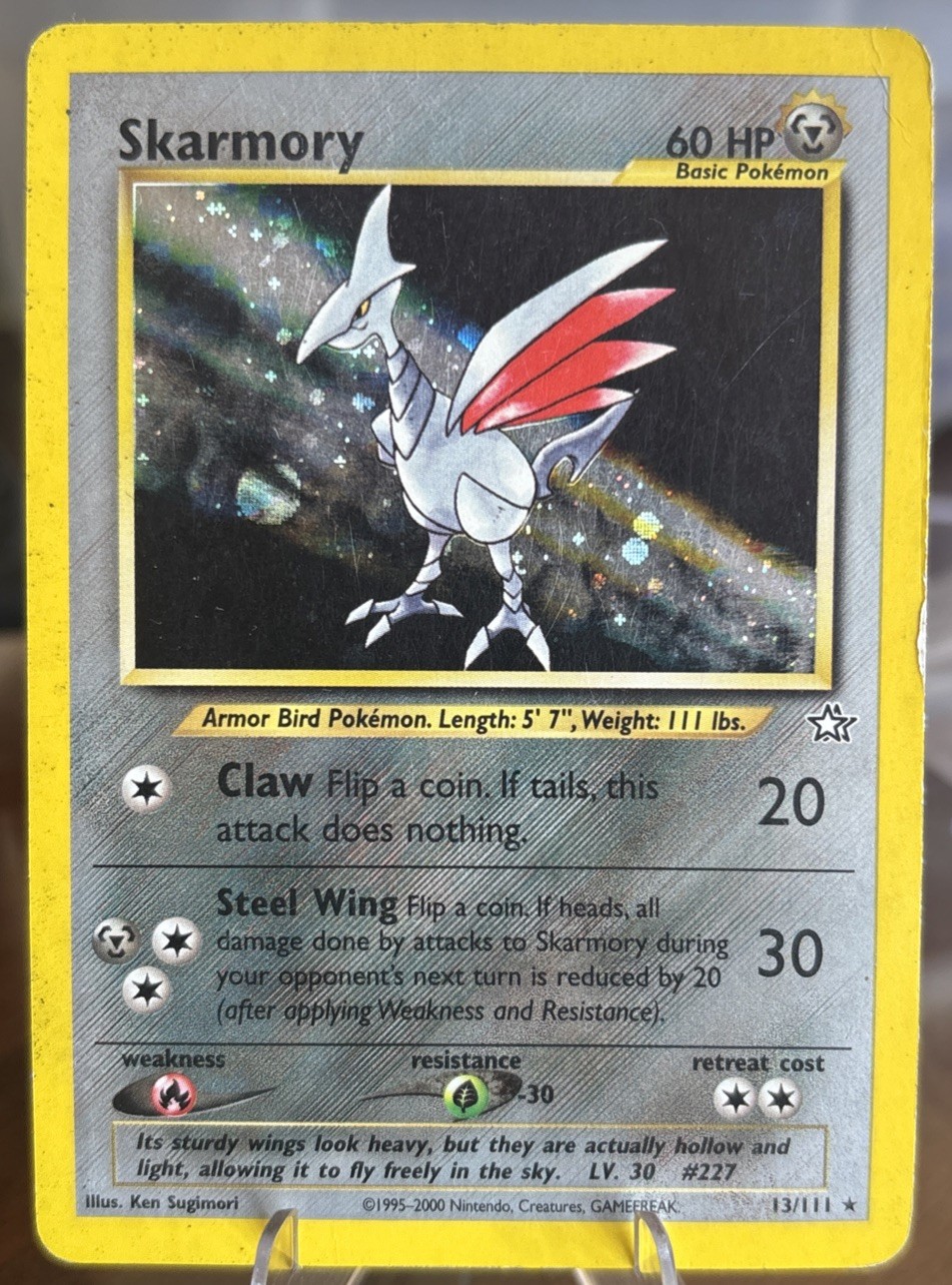 Skarmory 13/111 Neo Genesis Holo MP Pokemon TCG Free Shipping