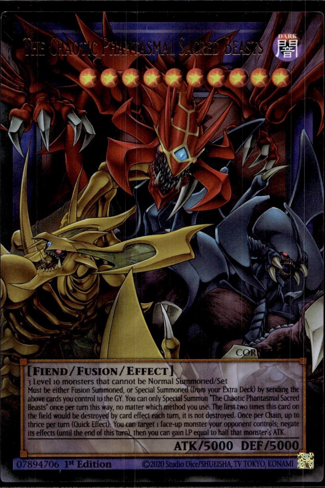 Yu-Gi-Oh! The Chaotic Phantasmal Sacred Beast CORI-EN029 Ultra Overframe