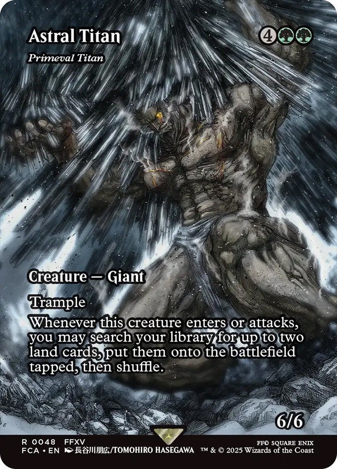 MTG Primeval Titan (Astral Titan) Borderless – FINAL FANTASY Through the Ages