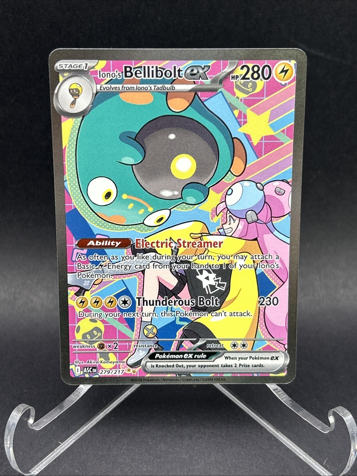 Pokémon TCG Iono’s Bellibolt ex Full Art Holo SIR Ascended Hero’s 279/217