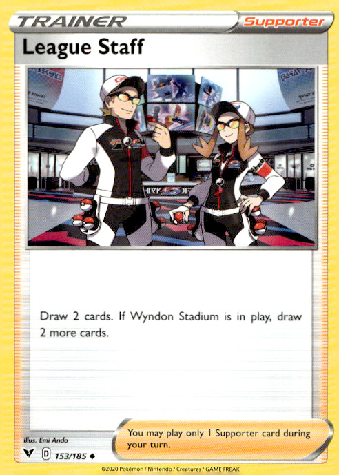 League Staff 153/185 Uncommon Regular SWSH04: Vivid Voltage NM