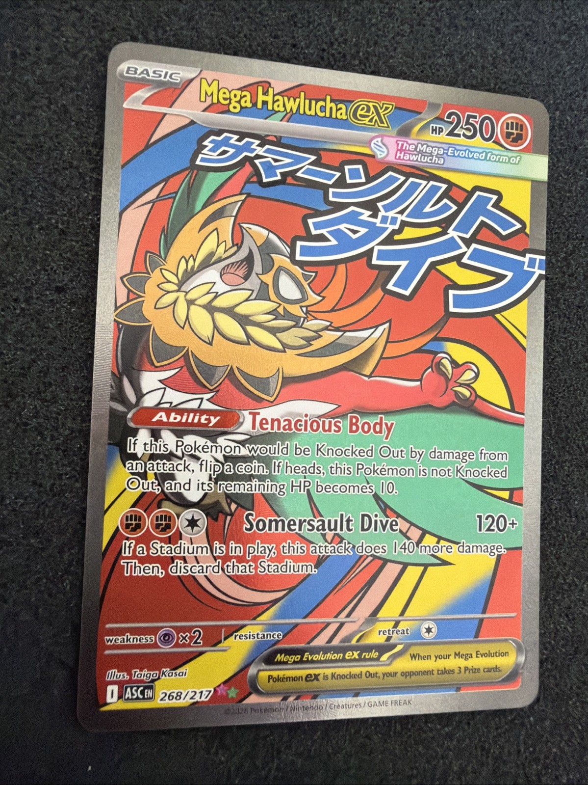 Mega Hawlucha ex 268/217 Mega Attack Rare Ascended Heroes Pokemon TCG Near Mint