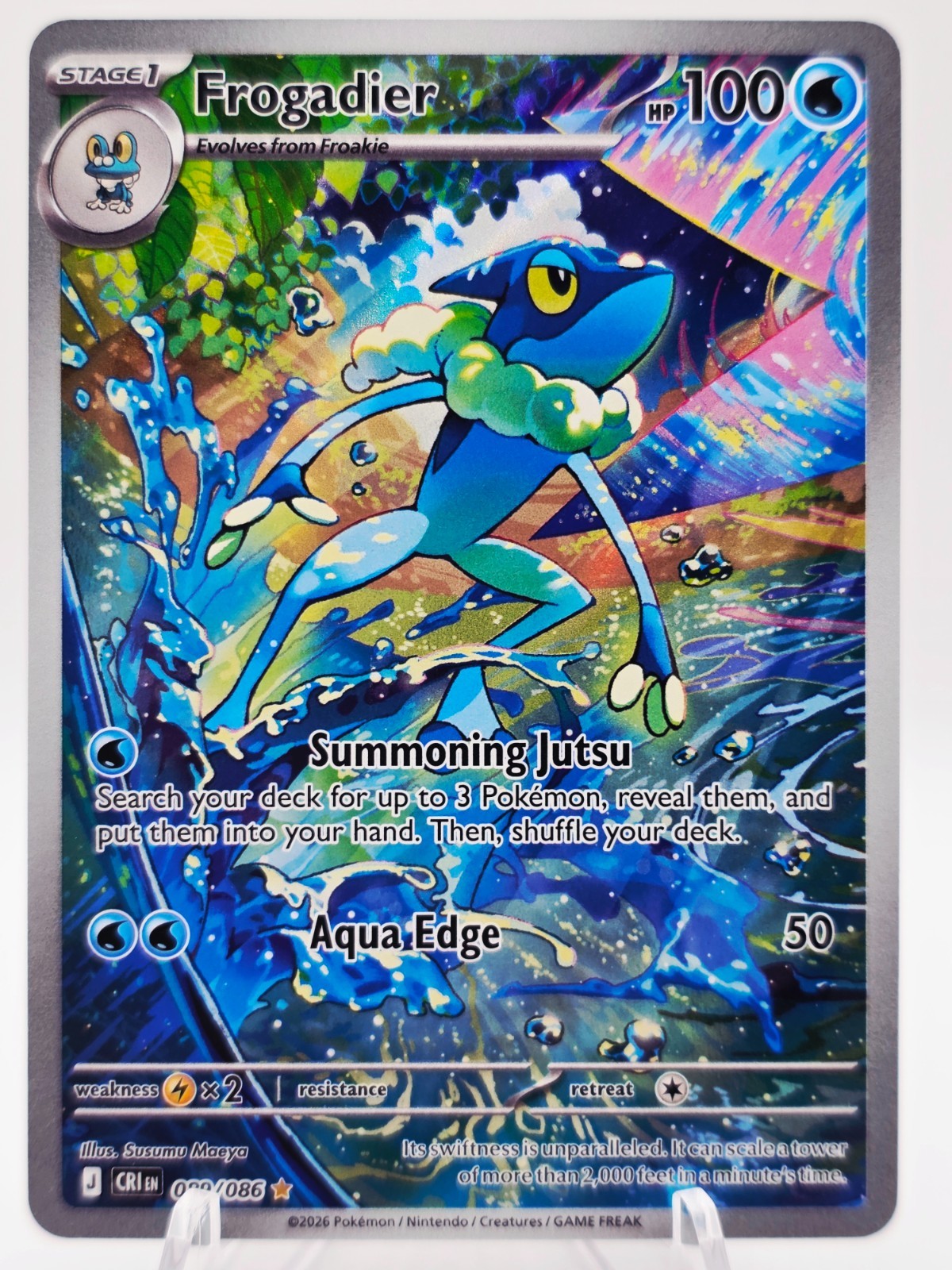 Frogadier 089/086 Pokémon TCG Chaos Rising Illustration Rare Holo NM
