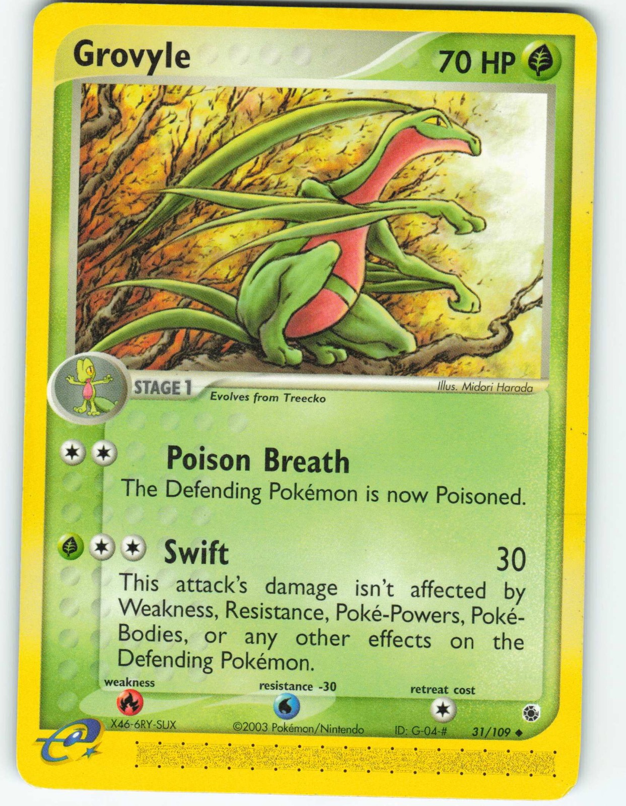 Grovyle – 31/109 Ruby & Sapphire – Pokémon TCG – 2003