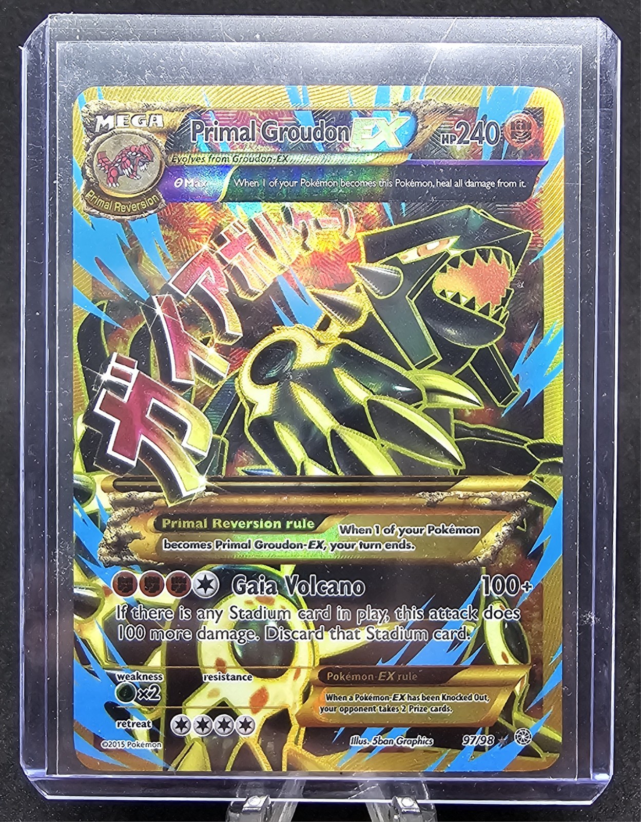 Primal Groudon EX 97/98 Shiny Full Art Holo Pokemon XY Ancient Origins LP/NM…