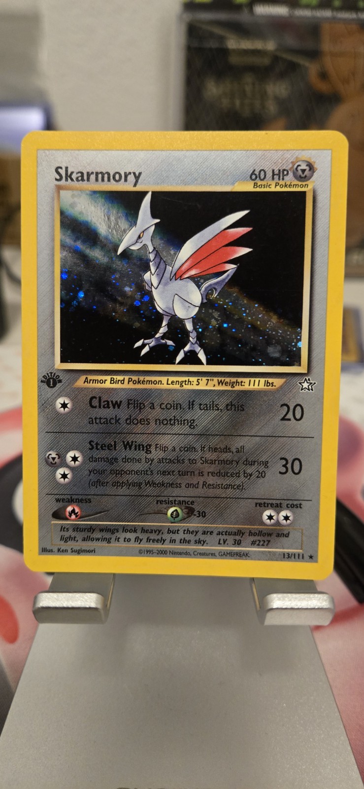 Skarmory 13/111 1st Edition – Neo Genesis – HOLO NM Swirled Fast Ship Read Desc