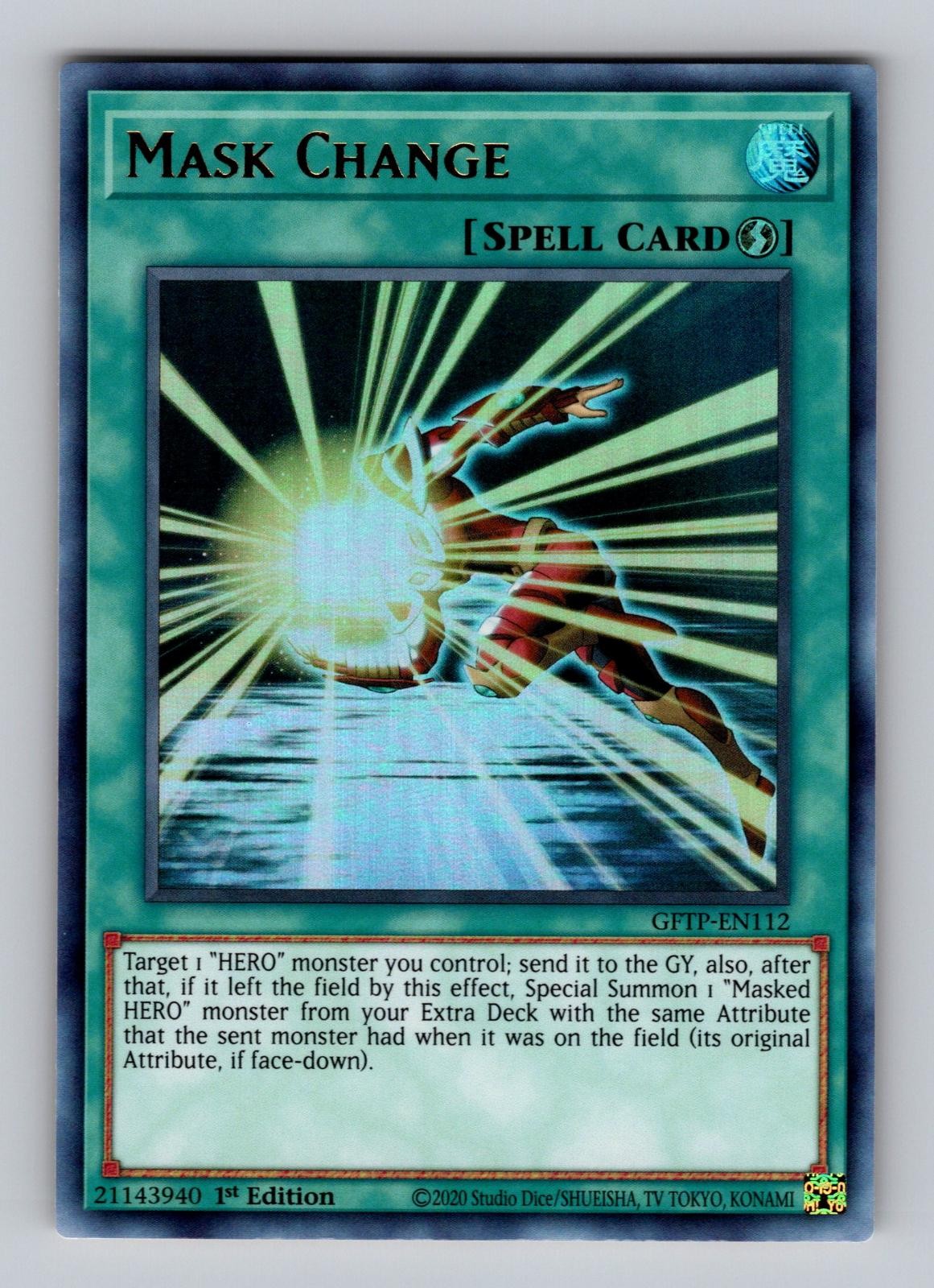 Mask Change GFTP-EN112 Ultra Rare Ghosts From the Past Yu-Gi-Oh 1st Edition NM