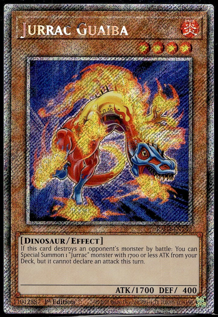 Jurrac Guaiba (Platinum Secret Rare) RA03-EN242 MP YuGiOh | Buy 3 Get 5 Free