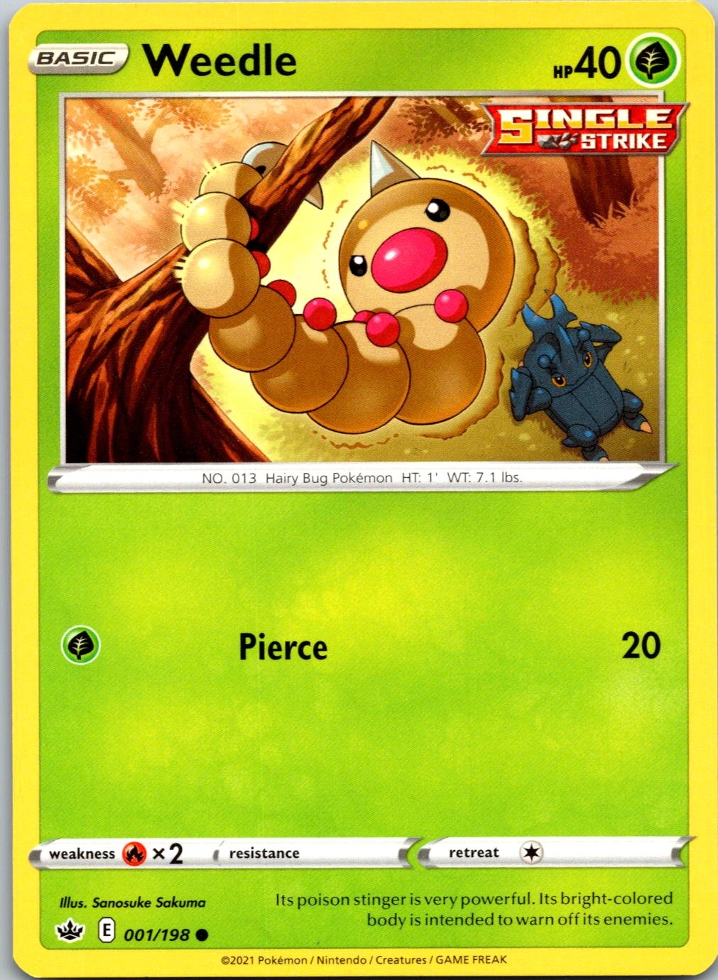 WEEDLE – 001/198 – CHILLING REIGN – – LP – SANOSUKE SAKUMA
