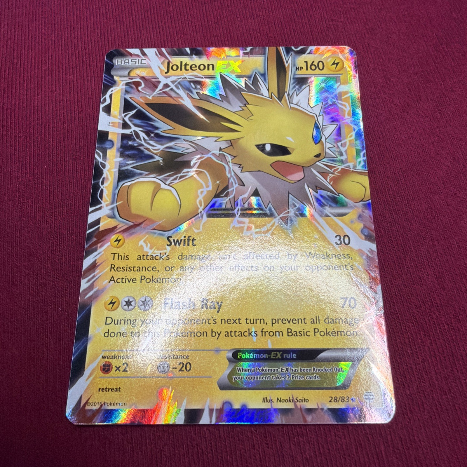 Jolteon EX 28/83 Holo EX Rare Generations Pokemon NM