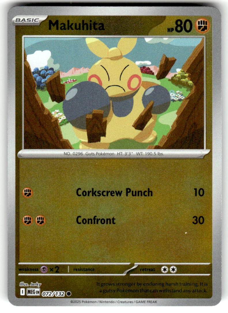Makuhita Reverse Holo Common ME01: Mega Evolution 072/132 NM