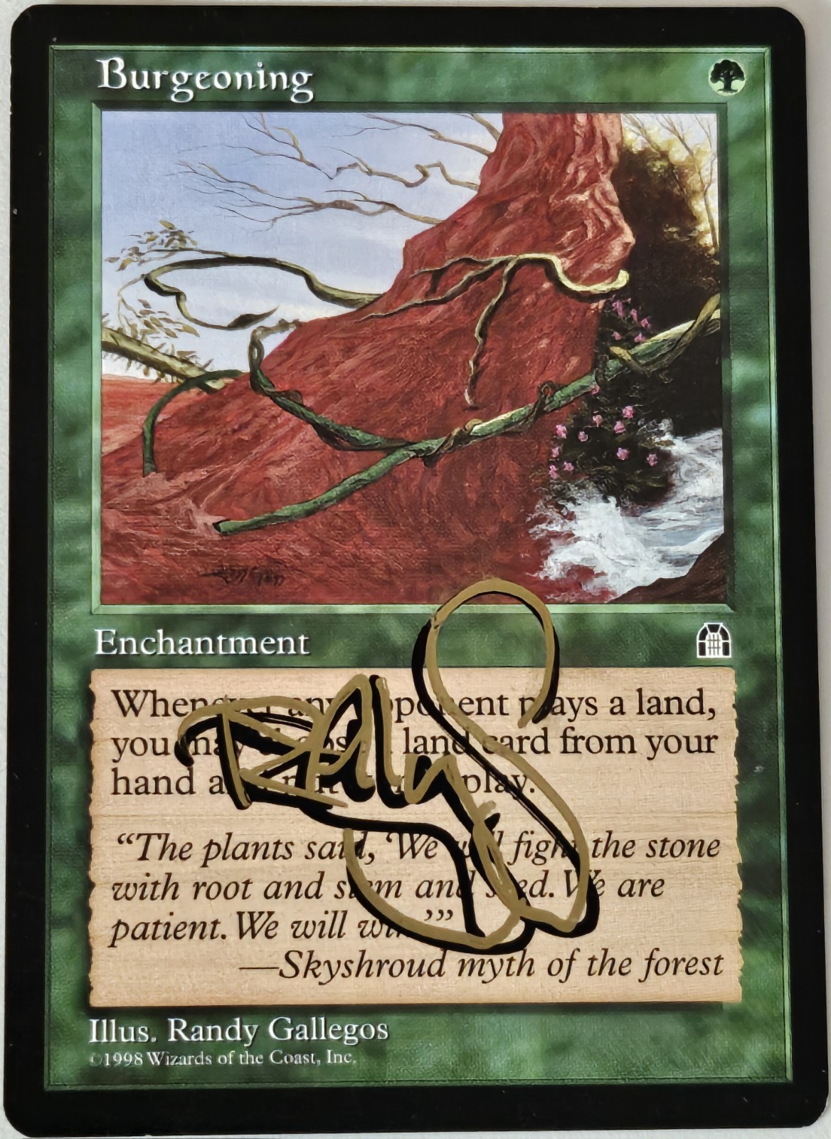 BURGEONING (Stronghold) Randy Gallegos ARTIST SIGNED Auto MTG Non-foil OG Print!
