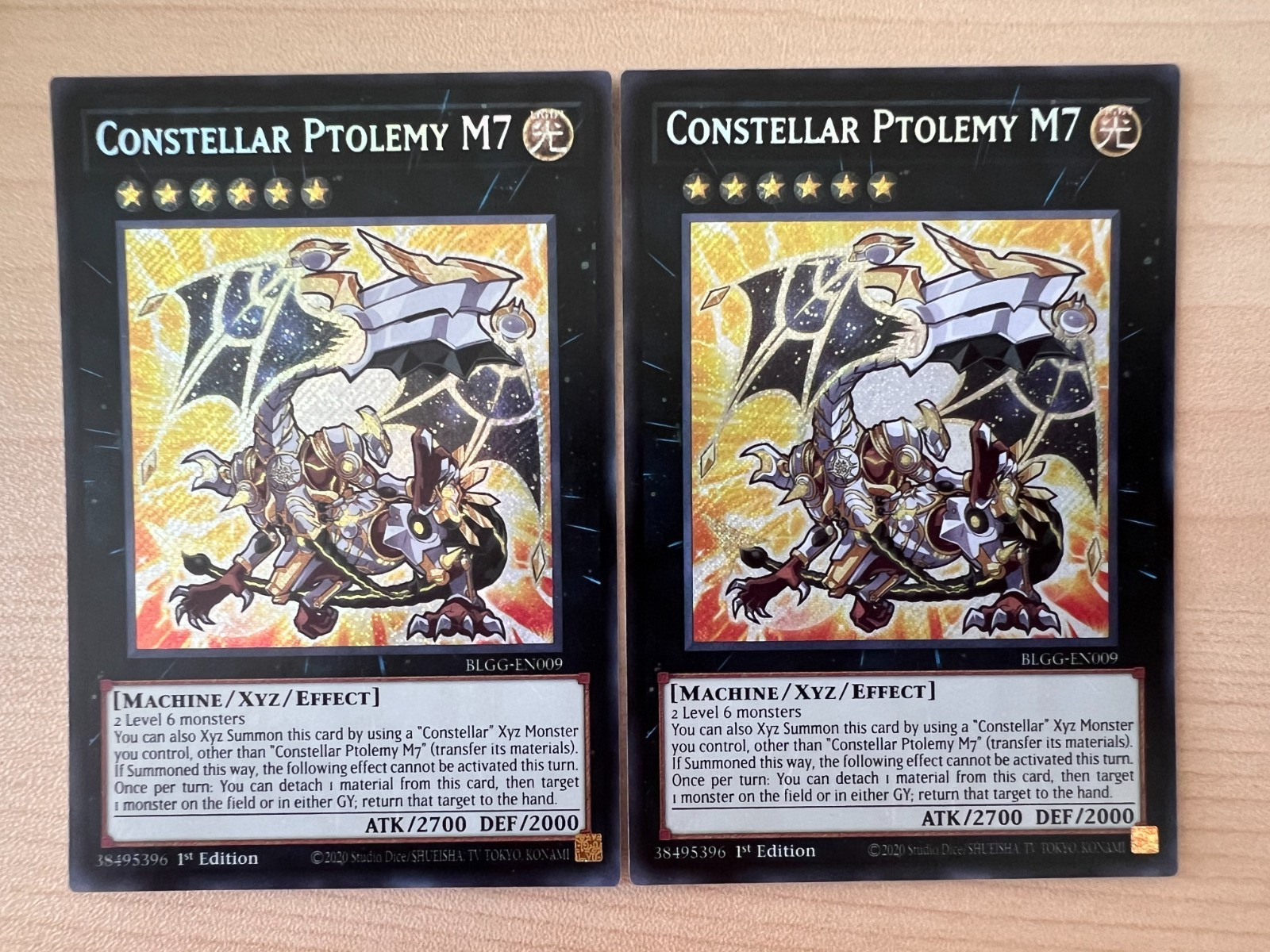 2X Yugioh Constellar Ptolemy M7 BLGG-EN009 Secret Rare 1st Edition Near Mint
