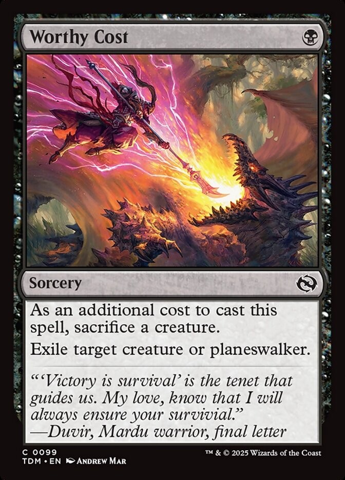 Worthy Cost (099) Tarkir: Dragonstorm TDM MTG Magic