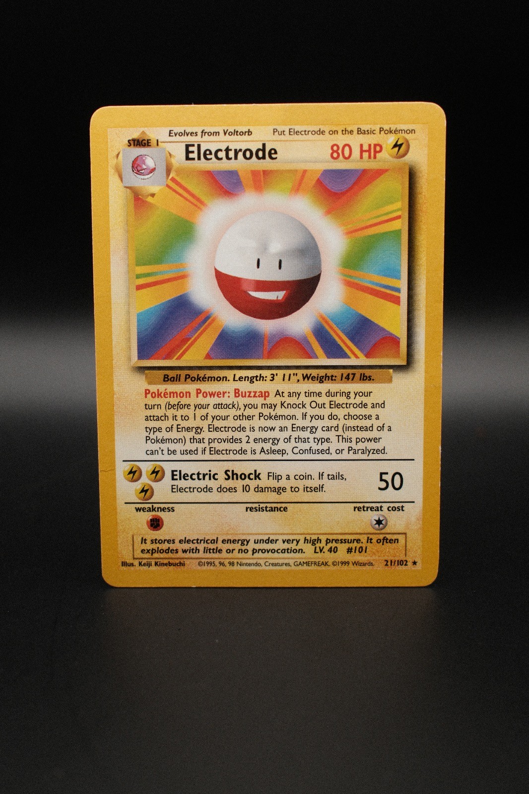 Electrode 21/102 Rare Base Set Unlimited Pokemon Moderately Played