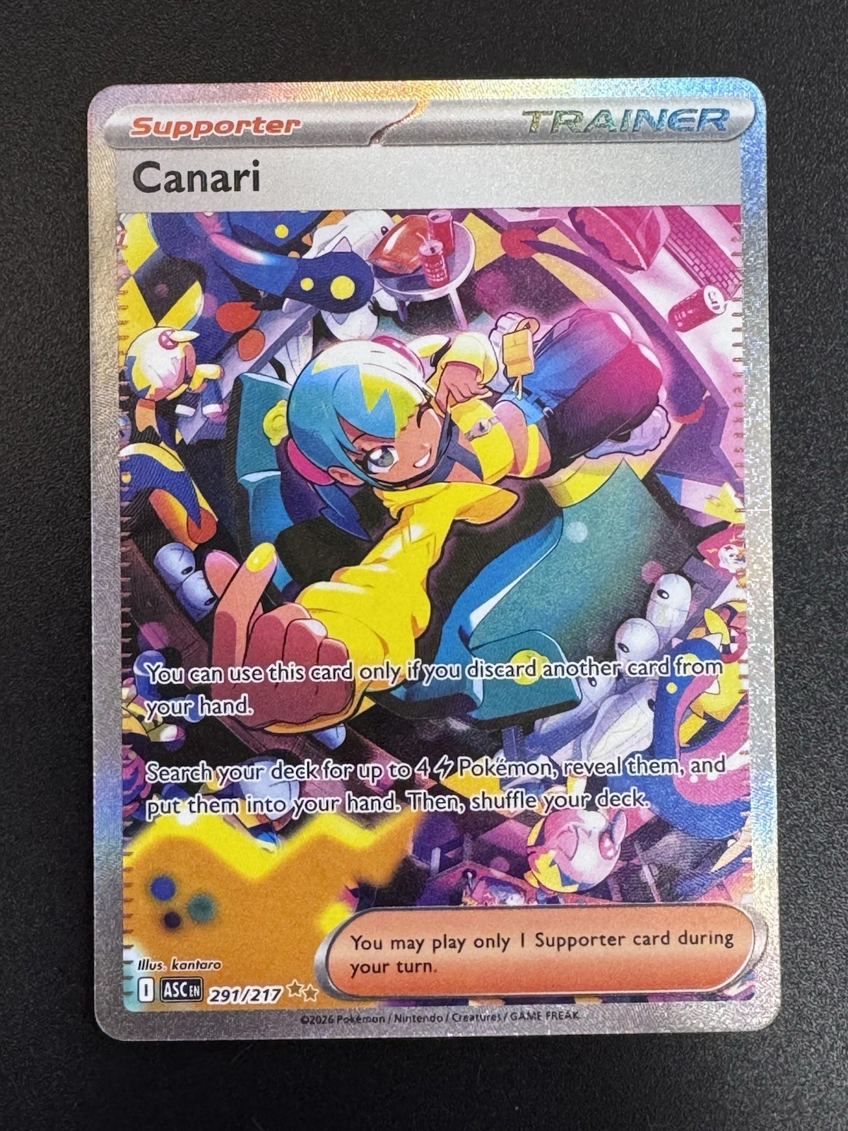 Canari 291/217 Pokemon Ascended Heroes Special Illustration Rare Raw Near Mint