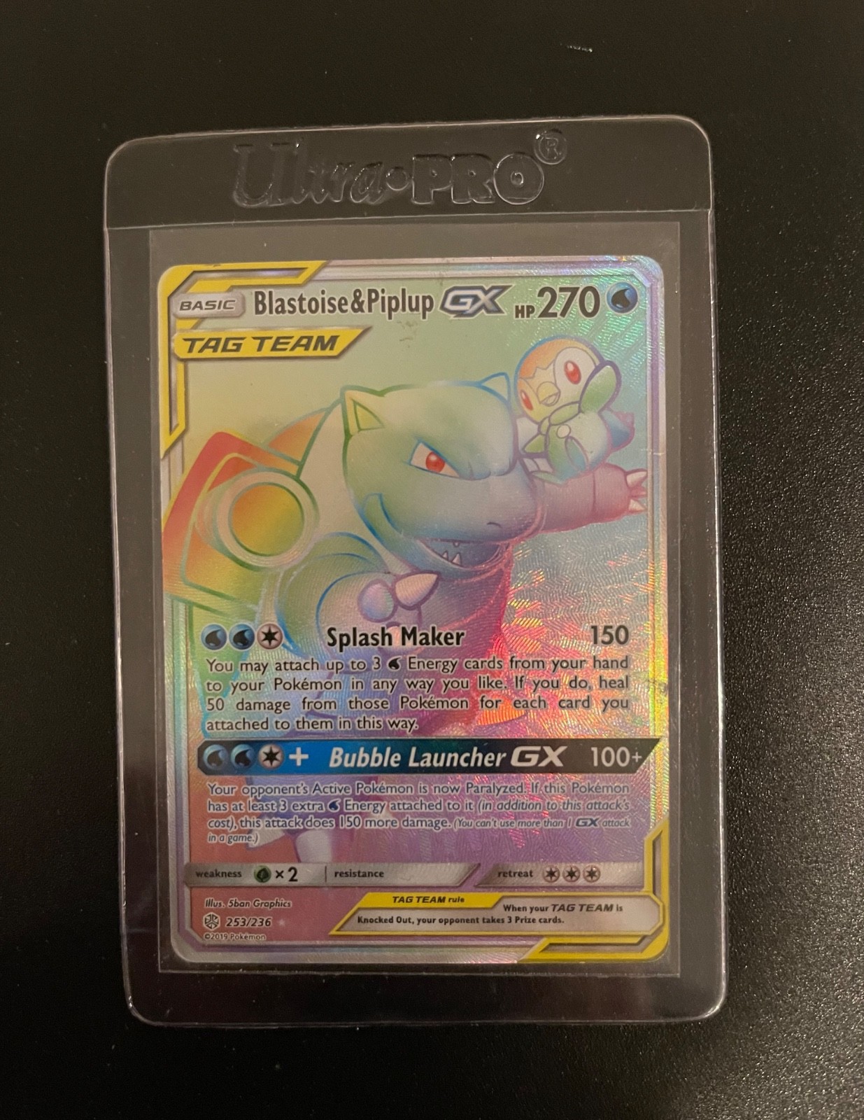 Blastoise & Piplup GX (Secret) 253/236 Sm-Cosmic Eclipse Holo