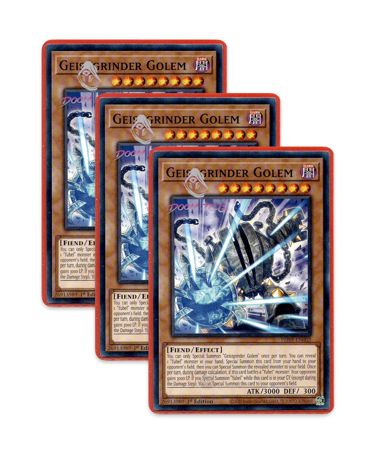 Yugioh! Geistgrinder Golem PHNI-EN002 (Common) 1st Ed 3x “Yubel Deck Support”