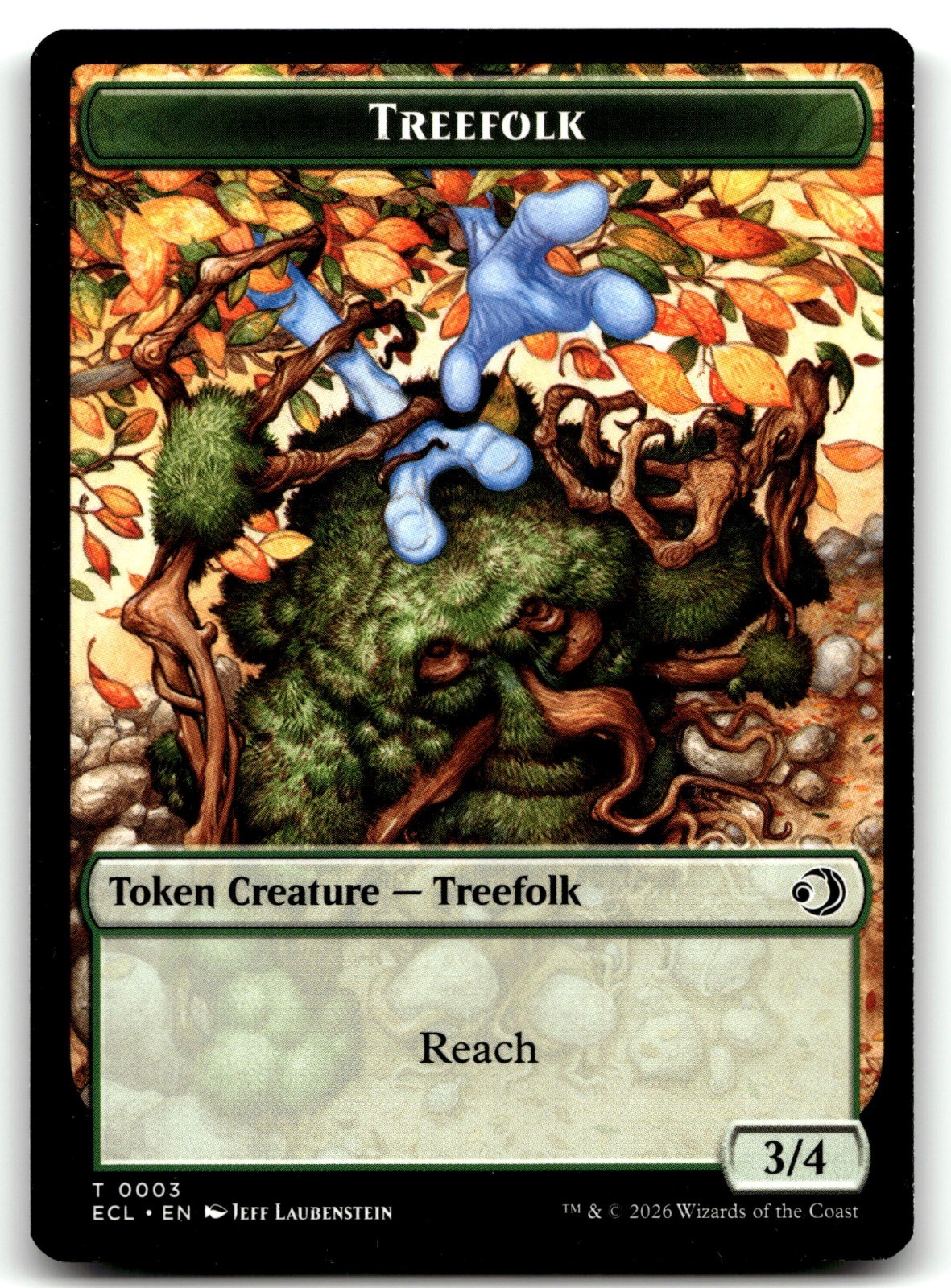 Treefolk // Goblin Double-Sided Token MTG ECL 3 // 6 Blue Randy Gallegos