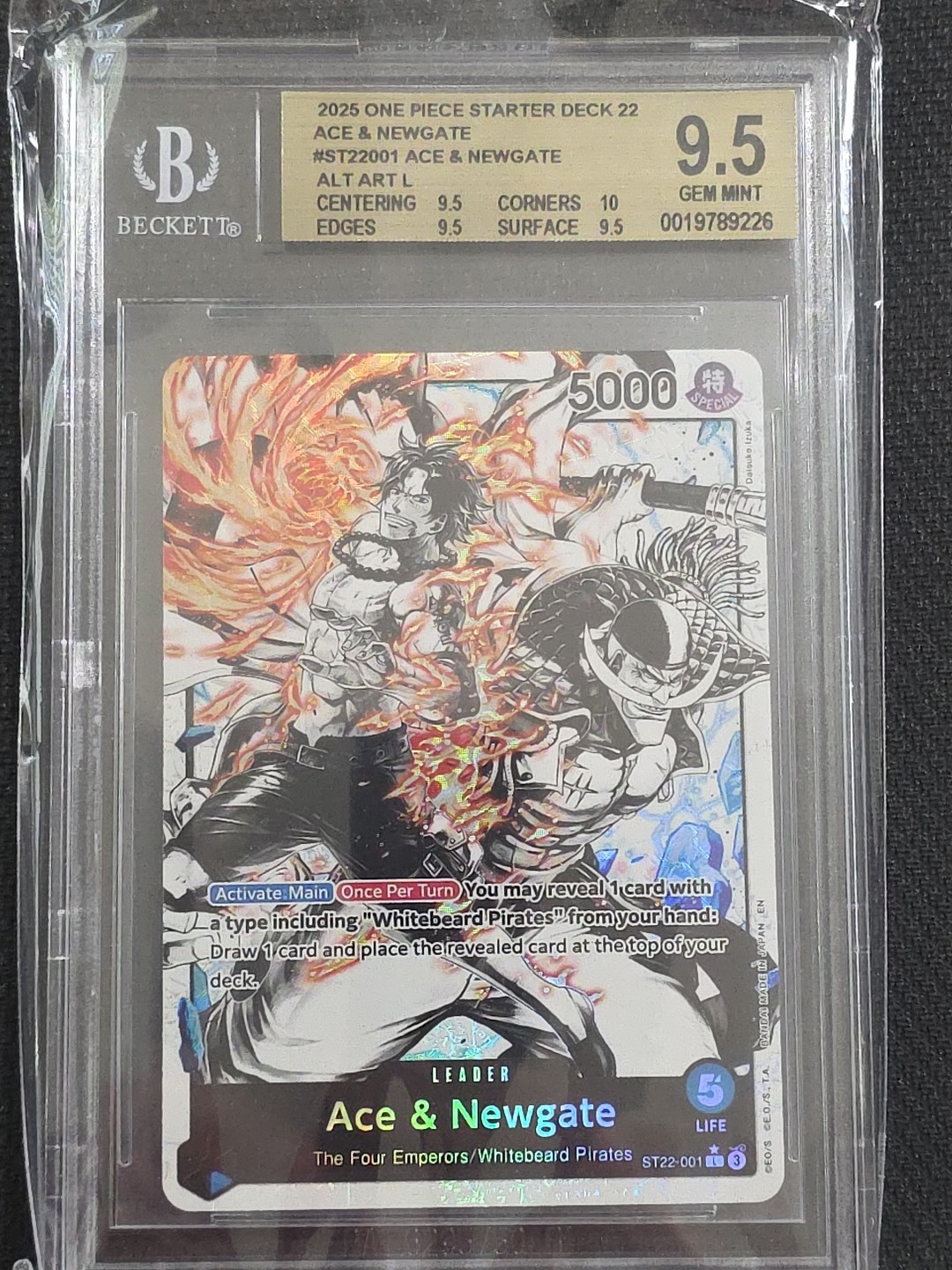 BGS 9.5 Ace & Newgate ST22-001* Alt Art One Piece from Starter Deck 9.5×3 10×1