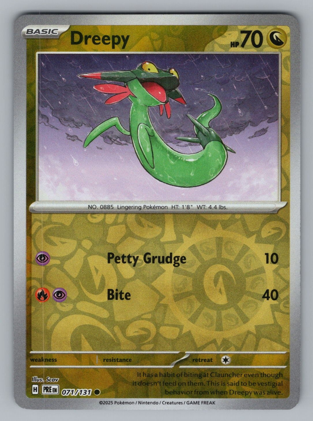 DREEPY 071 C POKEMON REVERSE HOLO NM PRE SCAV-2