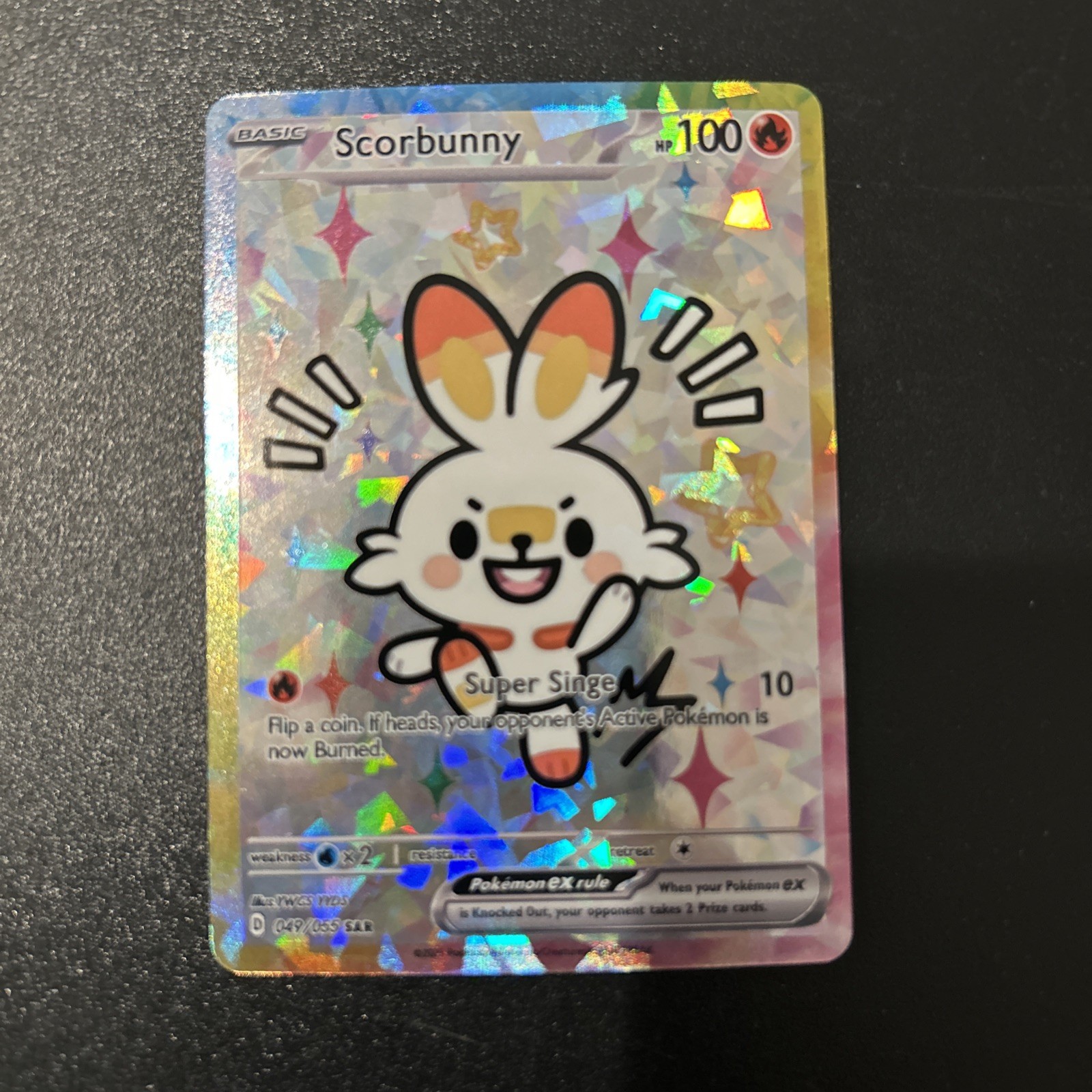 Pokemon Scorbunny Special Doujin Art Starry Holo Card