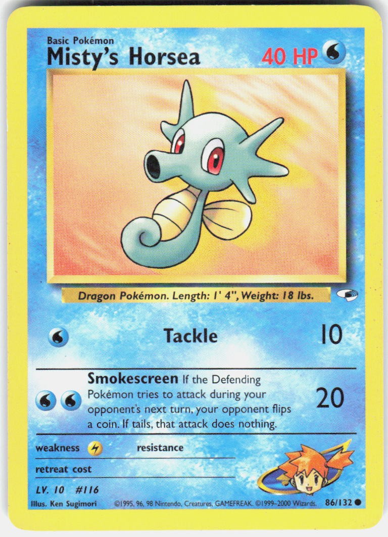 Misty’s Horsea 086/132 Gym Heroes Pokemon