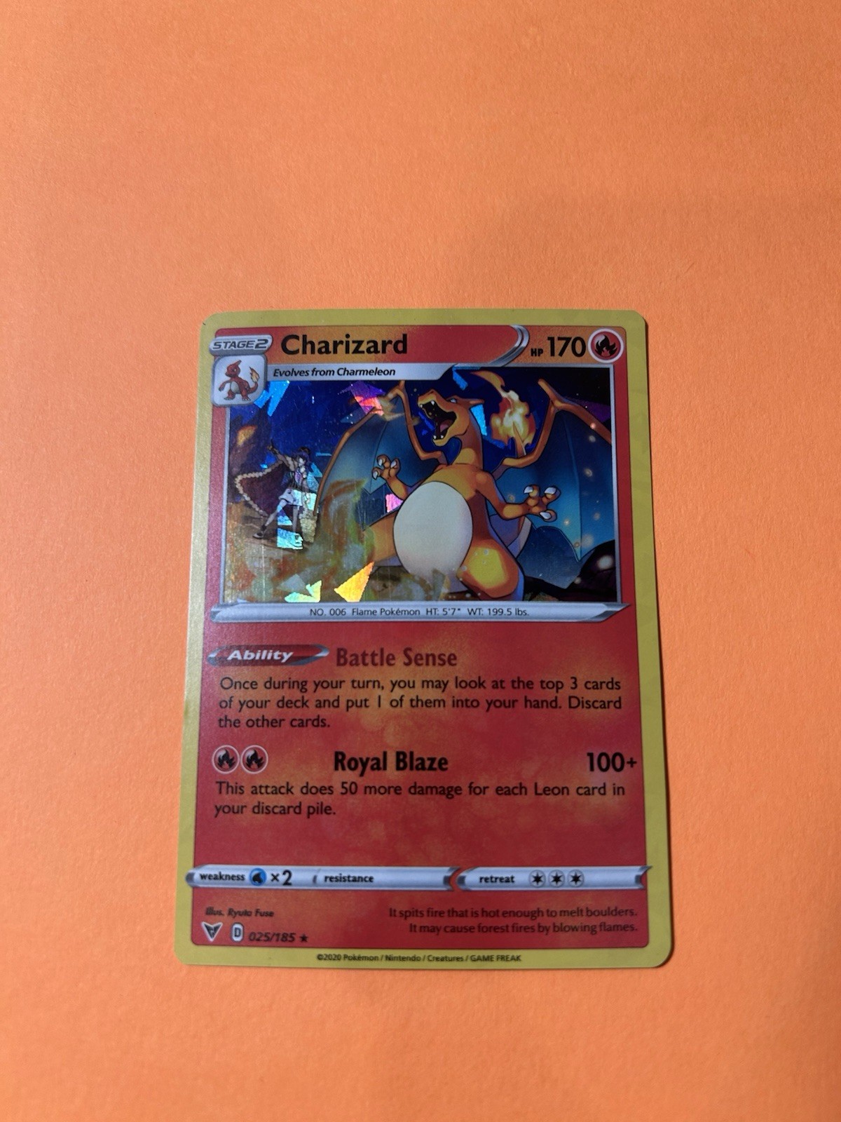 Charizard (Cracked Ice Holo) 25/185 Holo Pokemon 2020 NM-LP