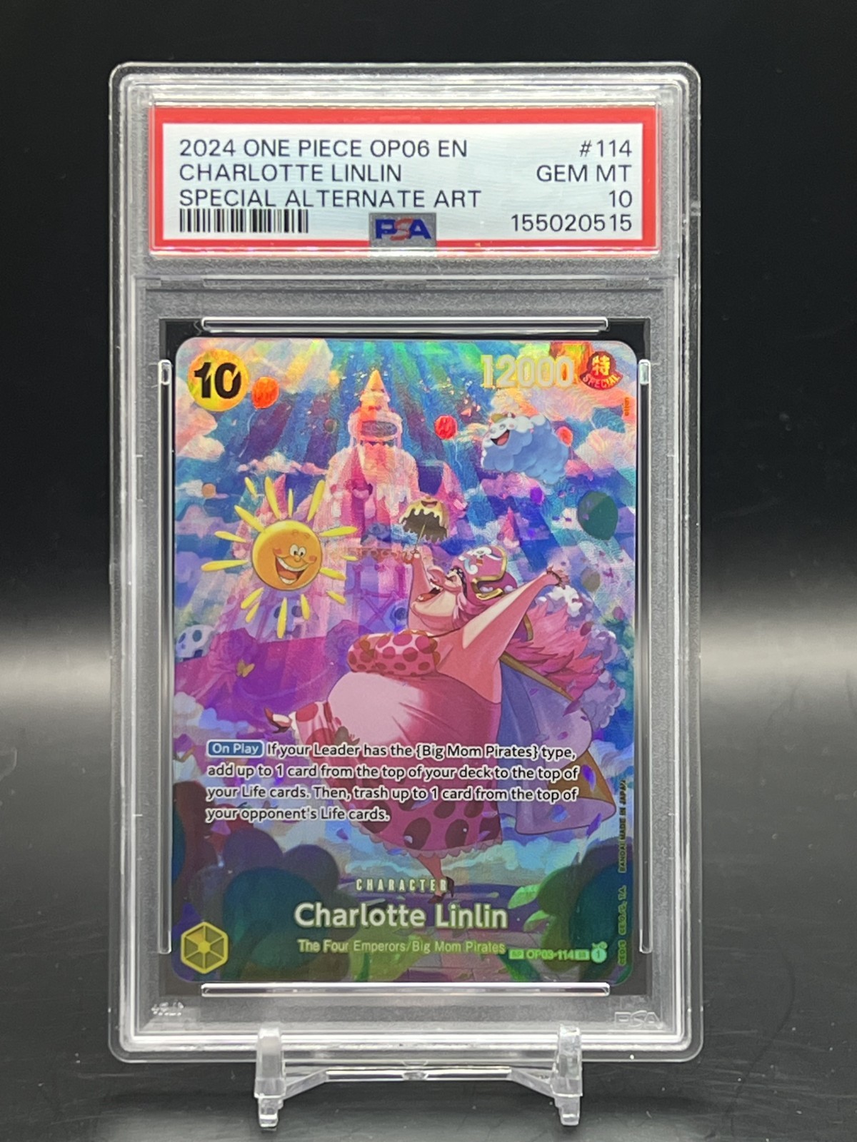 2024 One Piece Charlotte Linlin SP OP03-114 Wings of the Captain Foil PSA 10