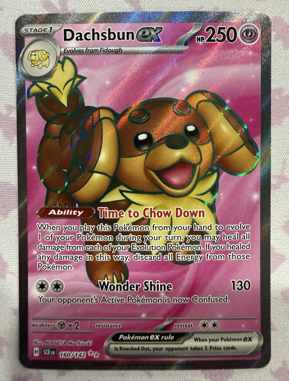 The Pokémon Company Pokémon TCG Dachsbun ex 160/142 Stellar Crown UR FA Holo