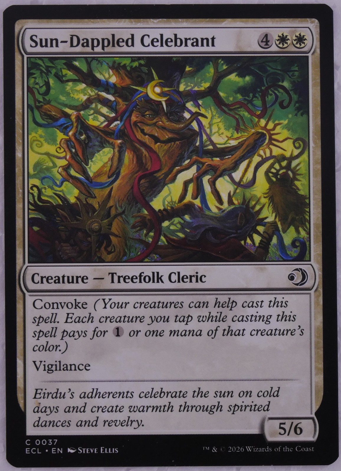 Sun-Dappled Celebrant ECL 037 MTG Convoke Treefolk Cleric