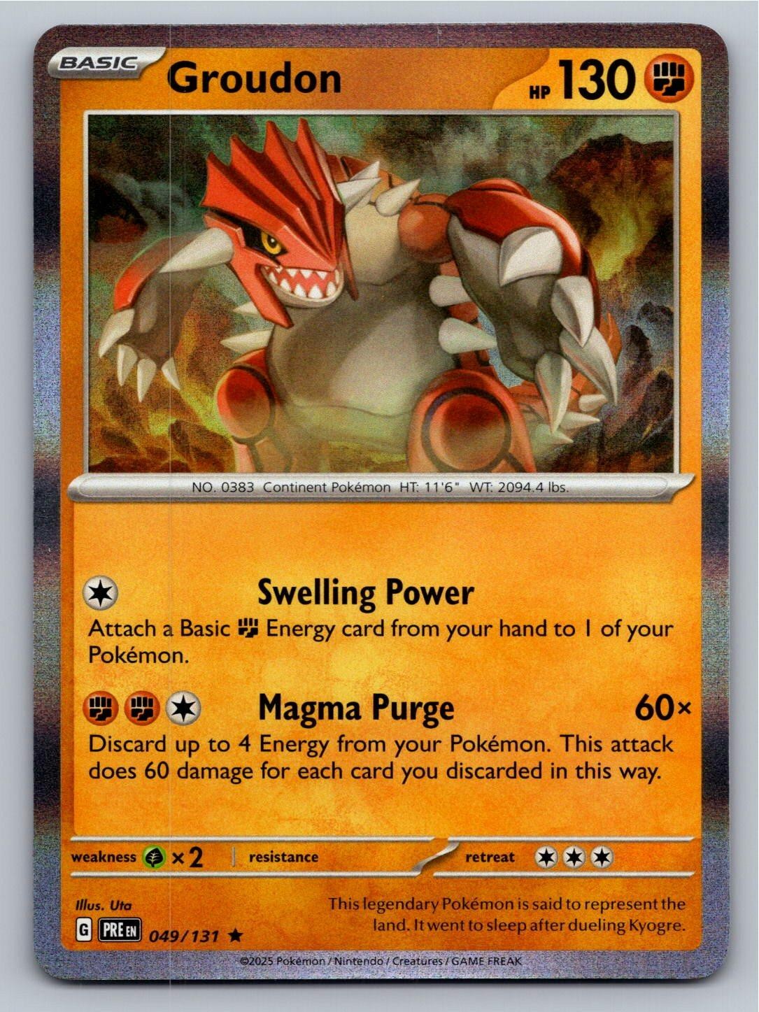 Groudon 049/131 Holo Rare Prismatic Evolutions Pokemon Holo Near Mint