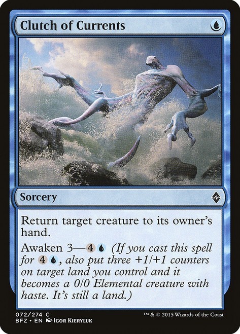 Clutch of Currents 72 BFZ Zendikar MTG Sorcery Blue Common Awaken Kieryluk NM