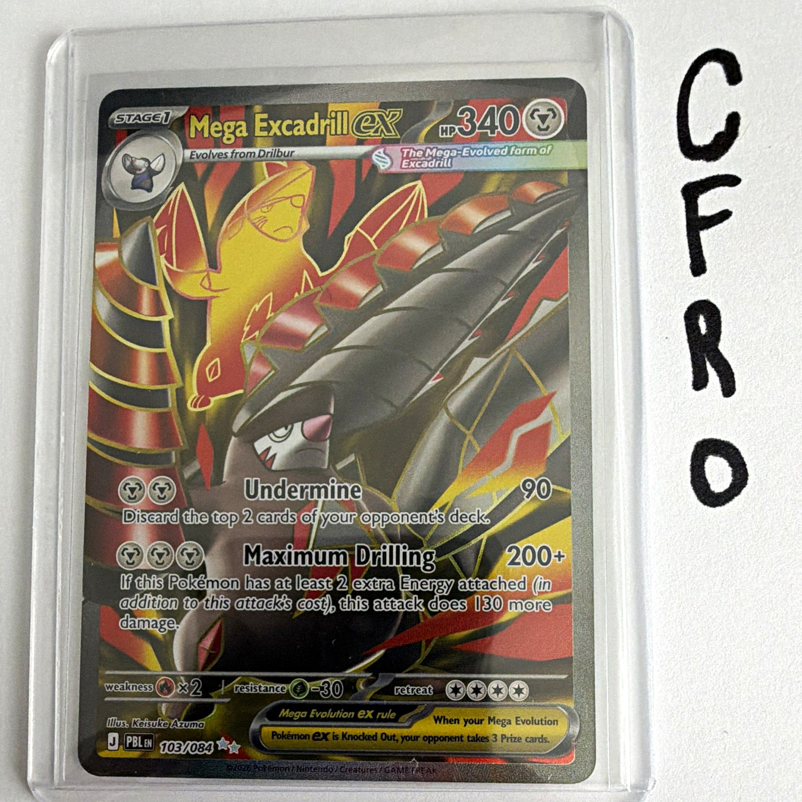 Mega Excadrill ex 103/084 Ultra Rare Pokemon UR Pitch Black Mega Evolution 2026