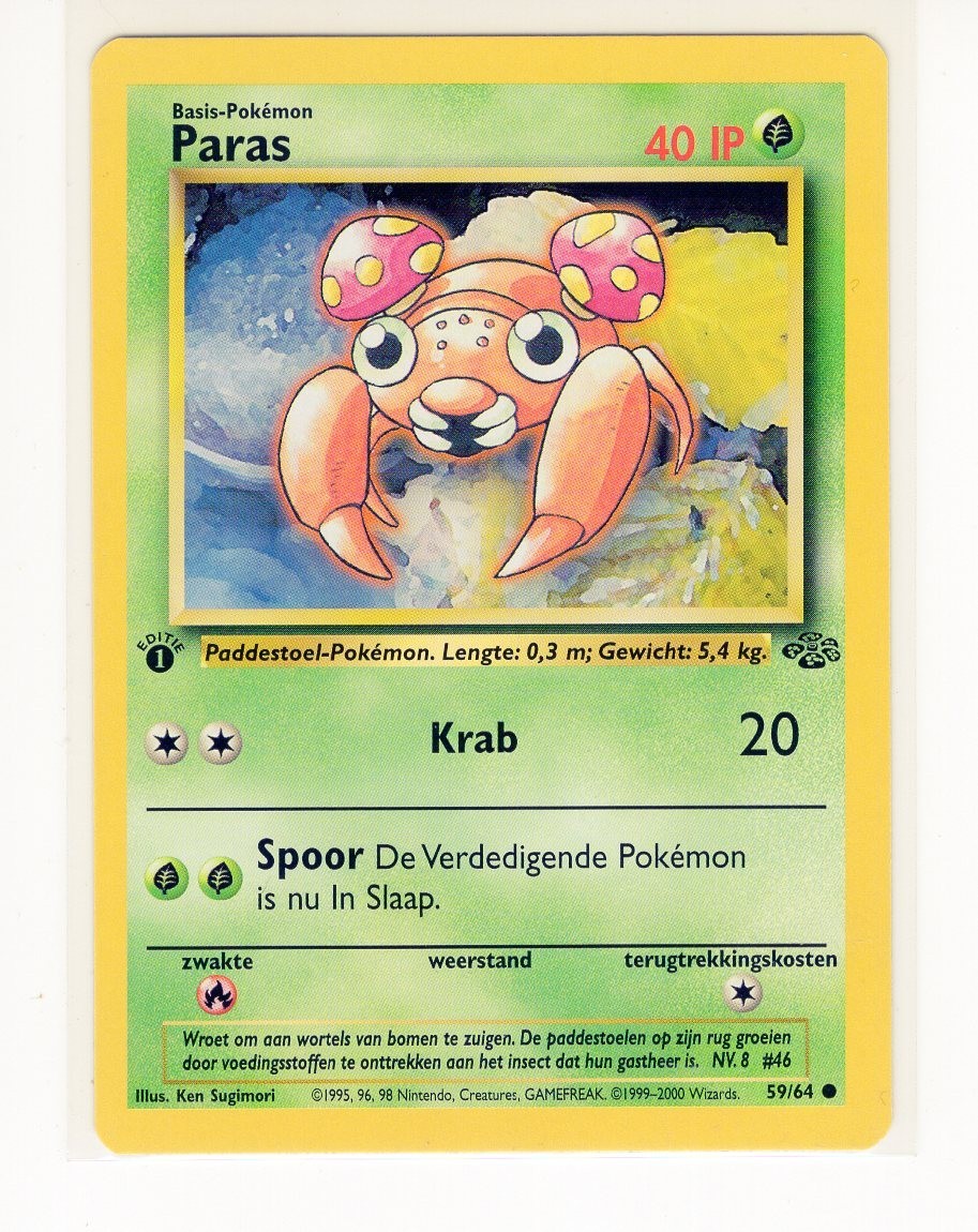 1x ~NL~ DUTCH Paras 59/64 1st Edition Pokemon Card (G8)