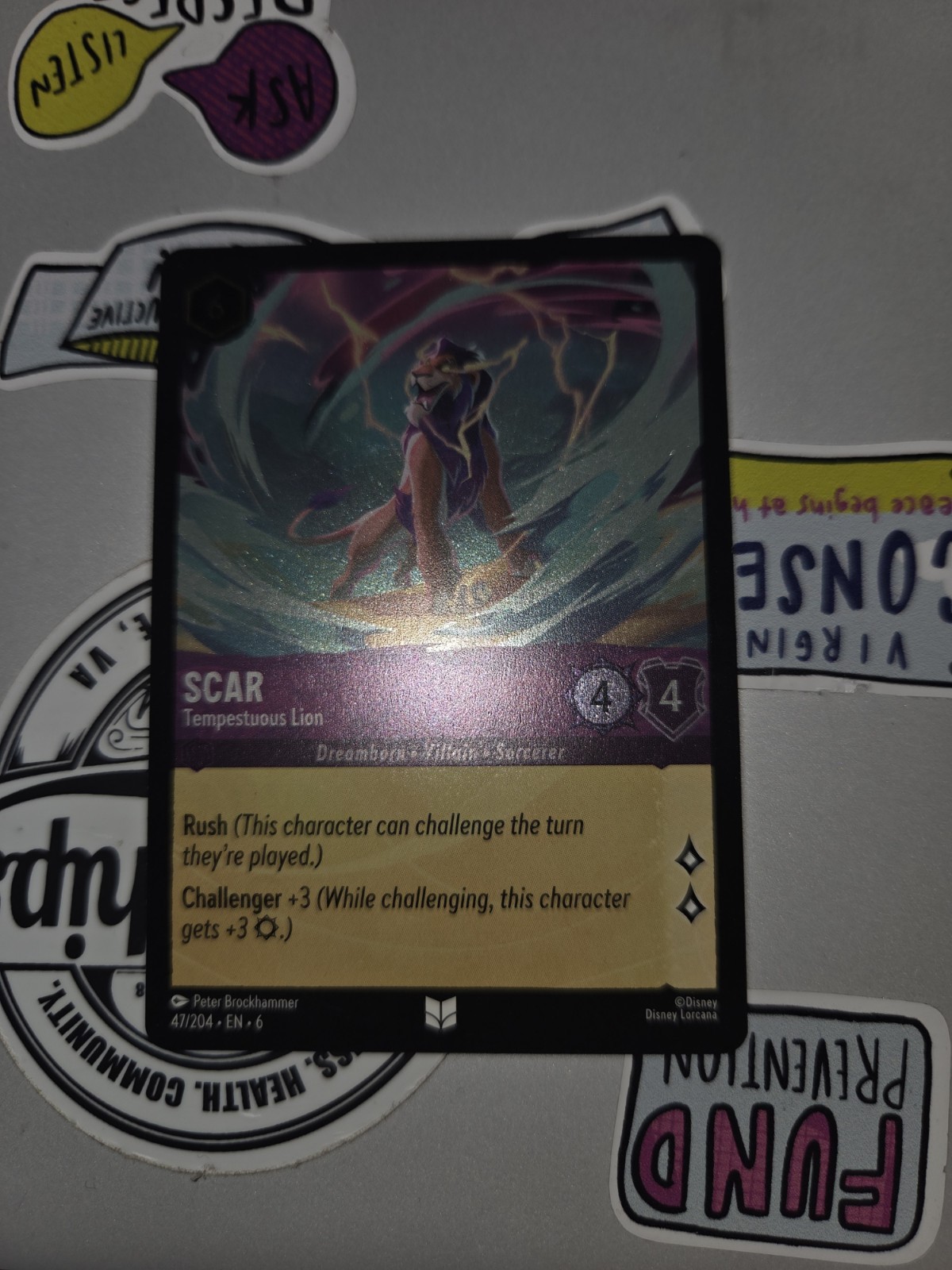 Disney Scar – Tempestuous Lion Lorcana TCG Card 47/204 The Lion King