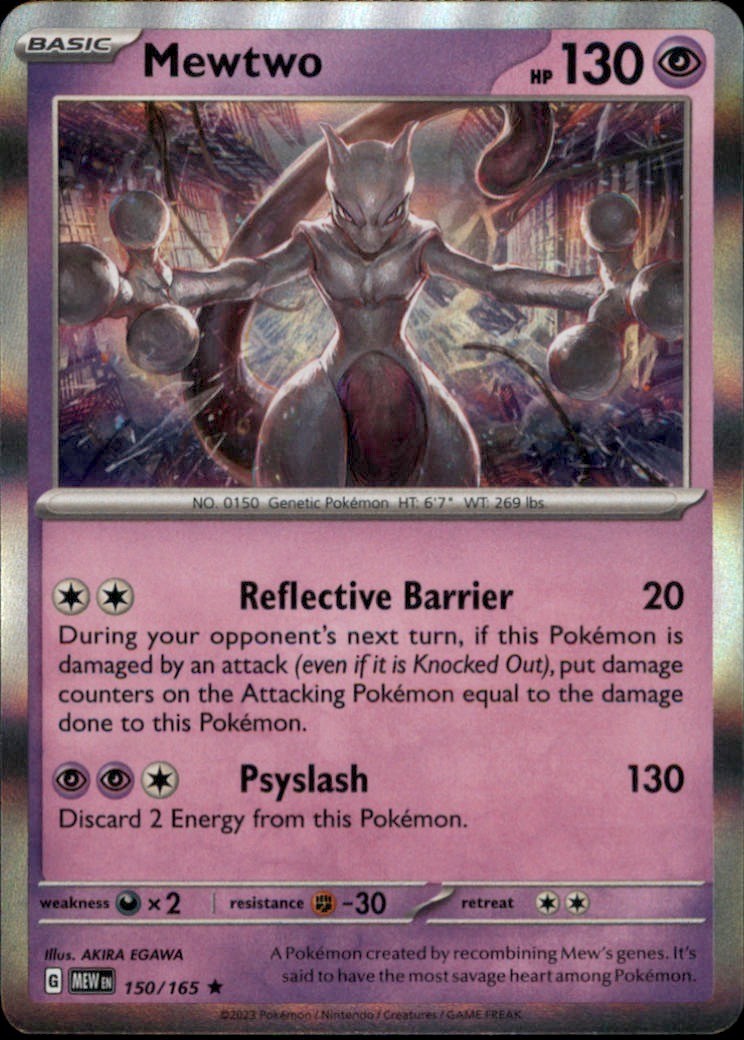 Mewtwo Reverse Holo Rare SV: Scarlet & Violet 151 150/165 NM