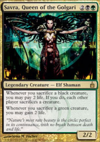 MTG Savra, Queen of the Golgari, Ravnica: City of Guilds, Heavily Played, Englis
