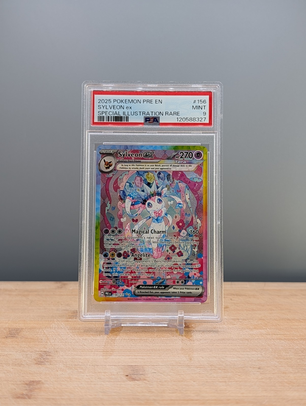 2025 Pokemon Prismatic Evolutions Sylveon ex #156 PSA 9