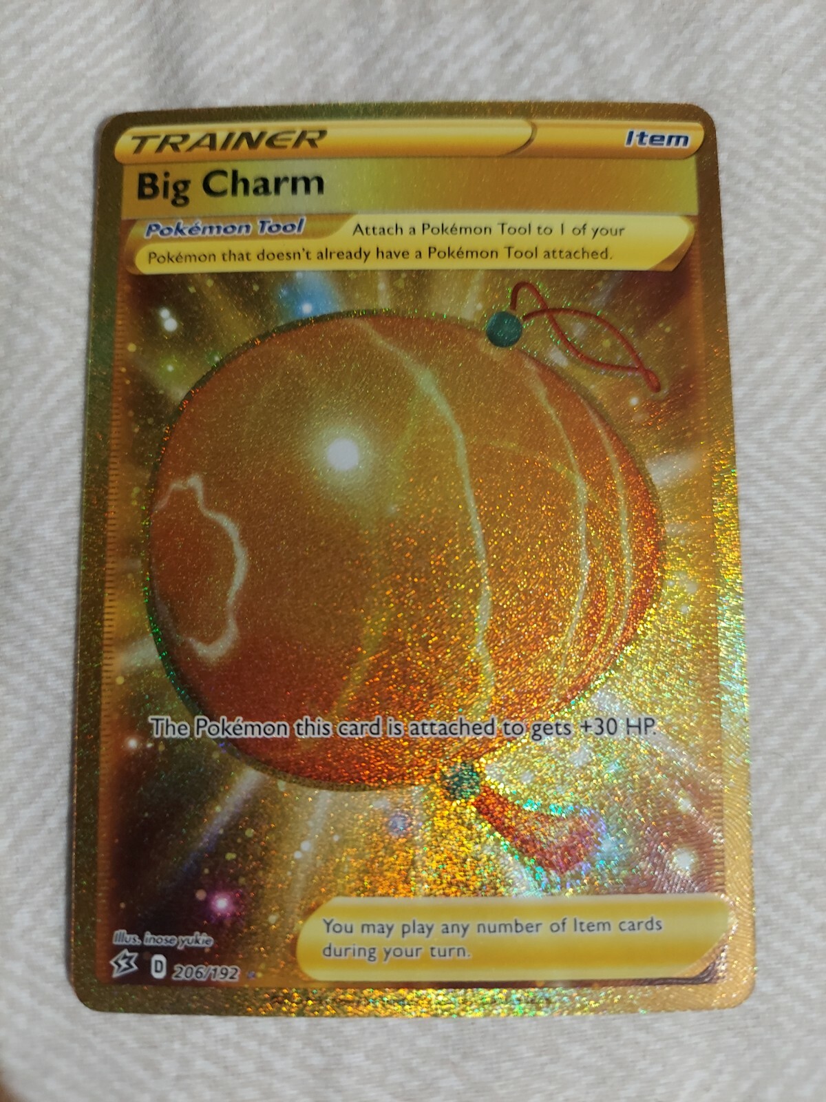 Big Charm 206/192 Rebel Clash NM Full Art Gold Secret Rare Pokemon Card