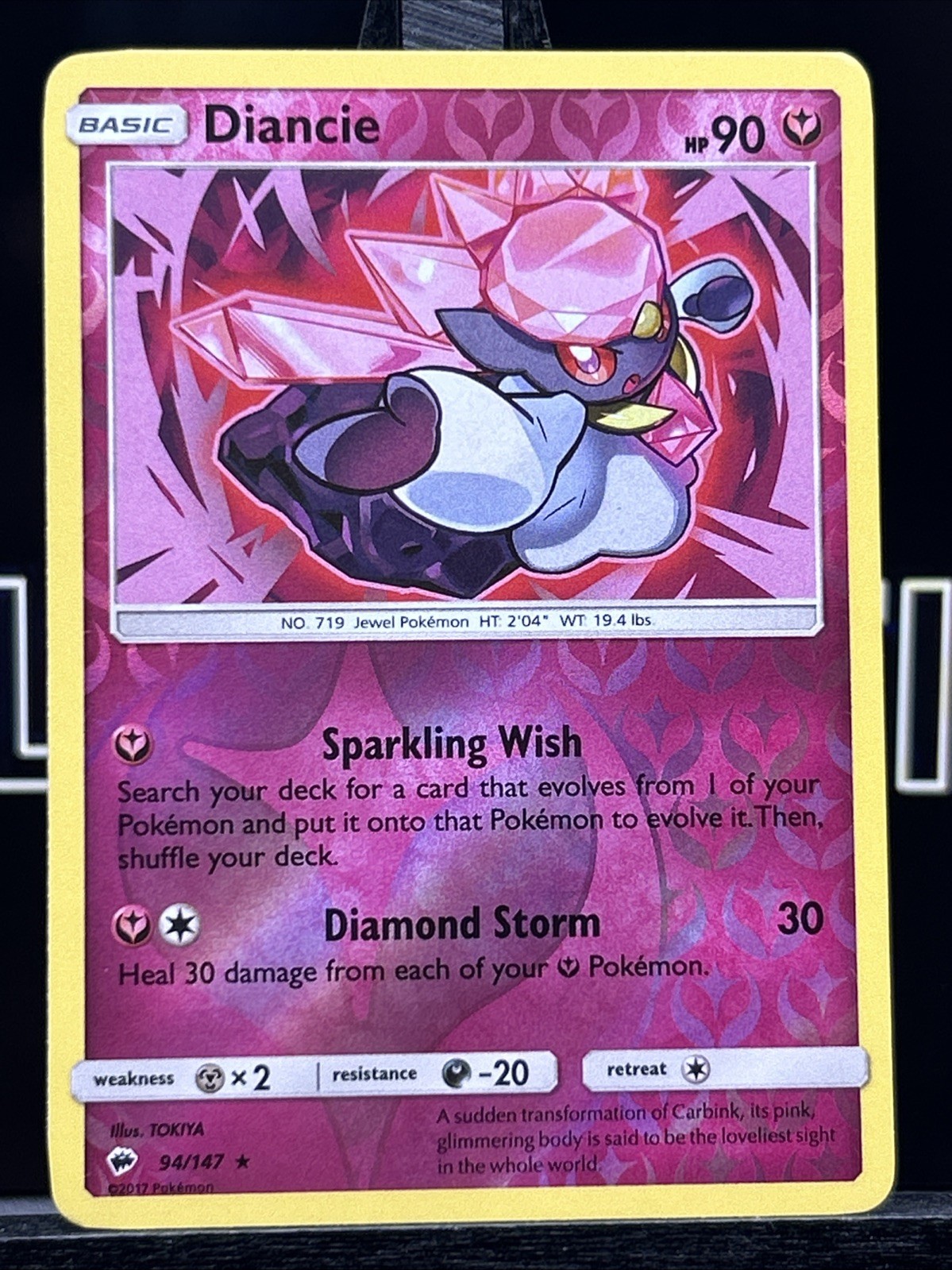 Diancie 94/147 Reverse Holo Burning Shadows 2017 Nintendo Pokemon Card