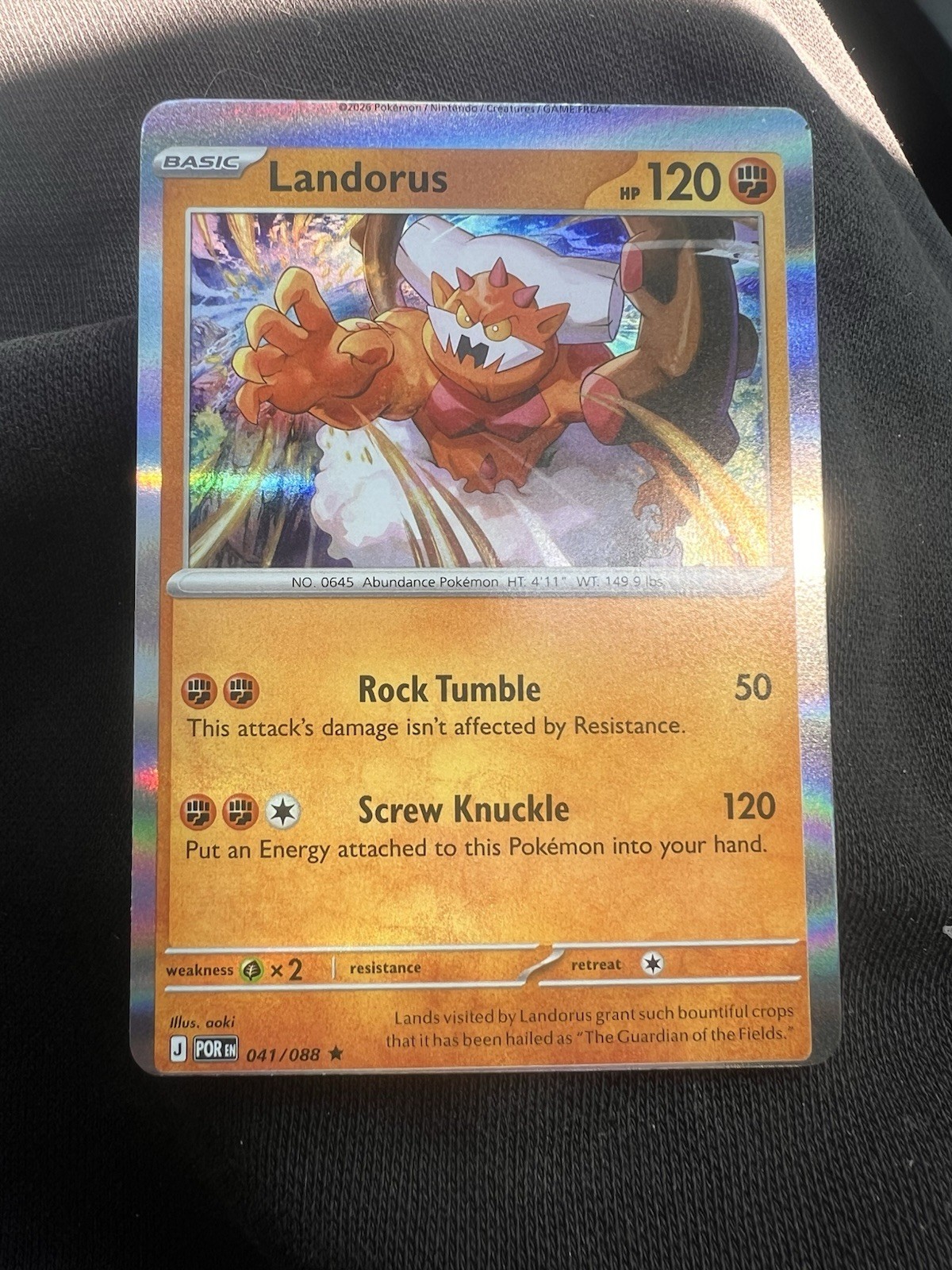 Landorus Pokémon TCG POR 041/088 Rare Basic Holo Card English MISCUT