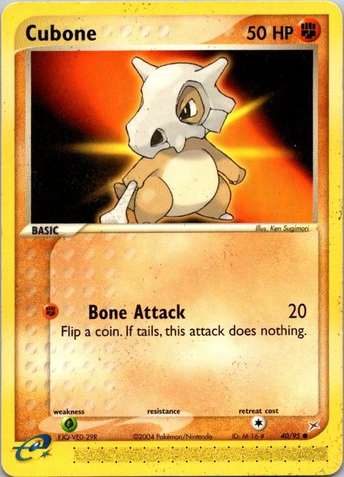 Cubone 40/95 Common Team Magma vs Team Aqua Pokemon Moderately Played