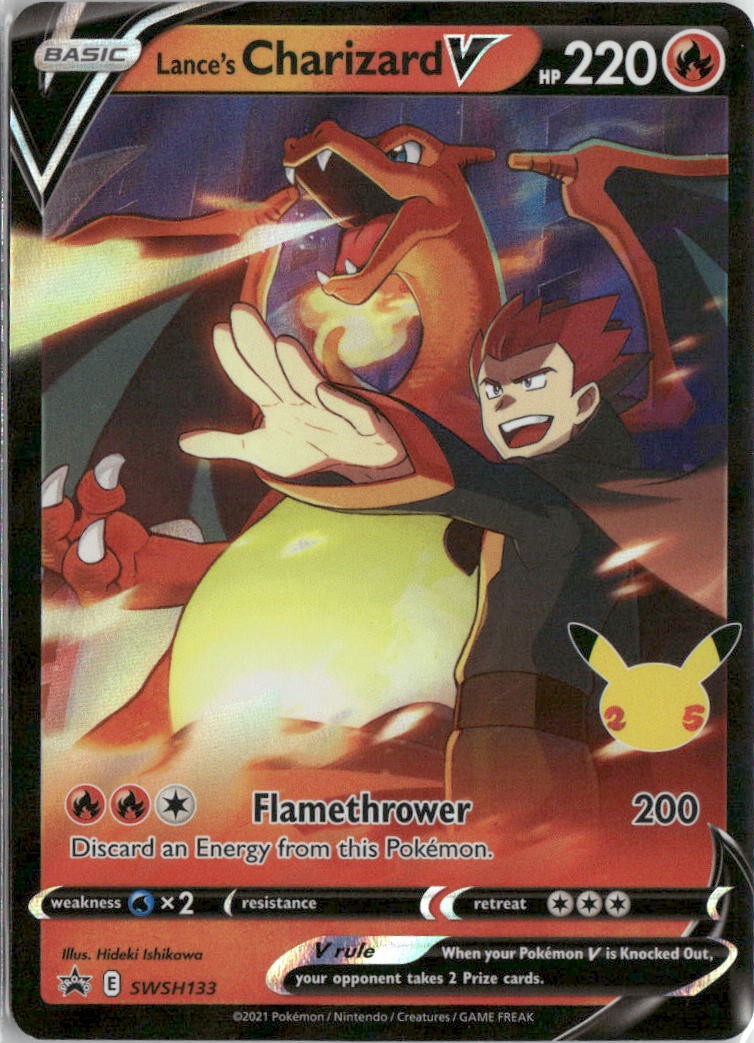 Lance’s Charizard V SWSH133 Holo Promo Sword & Shield Promo Pokemon Near Mint