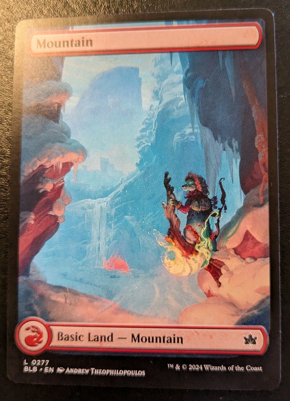 Mountain (Winter Full Art) 0277 BLB Land Bloomburrow Magic: The Gathering