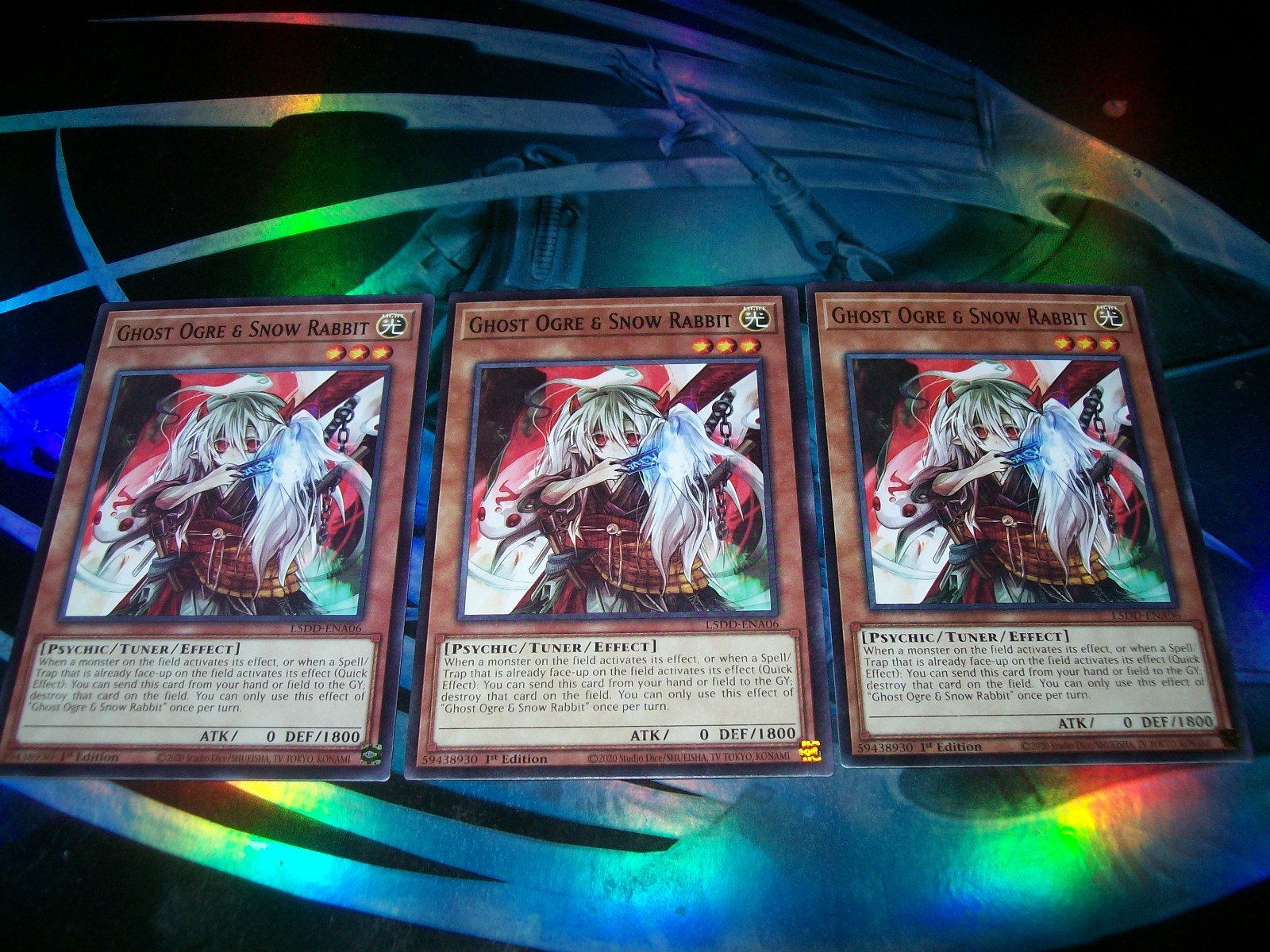 3x Ghost Ogre & Snow Rabbit 1st Edition Common L5DD-ENA06 Yu-Gi-Oh!