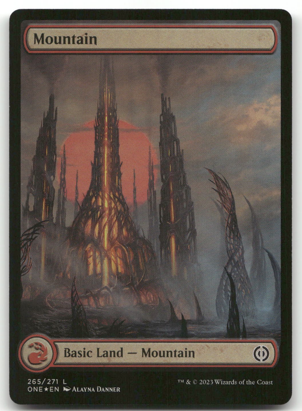 Mountain (265) – Full Art #265 (Foil) NM Phyrexia All Will Be One ONE Magic MTG